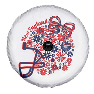 New England Game Day Sports Fan Spare Tire Cover Floral Football Helmet With Bow