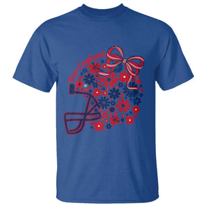 New England Game Day Sports Fan T Shirt Floral Football Helmet With Bow