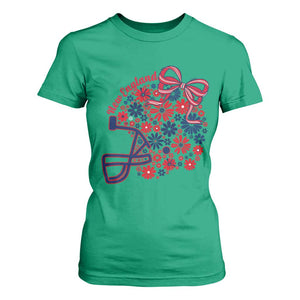 New England Game Day Sports Fan T Shirt For Women Floral Football Helmet With Bow