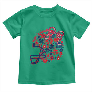 New England Game Day Sports Fan Toddler T Shirt Floral Football Helmet With Bow