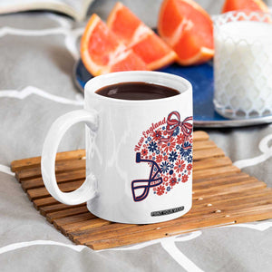 New England Game Day Sports Fan Coffee Mug Floral Football Helmet With Bow