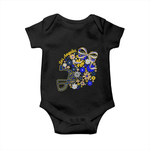 Los Angeles Game Day Sports Fan Baby Onesie Floral Football Helmet With Bow