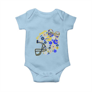 Los Angeles Game Day Sports Fan Baby Onesie Floral Football Helmet With Bow
