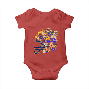 Los Angeles Game Day Sports Fan Baby Onesie Floral Football Helmet With Bow