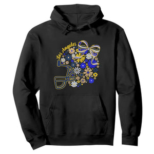 Los Angeles Game Day Sports Fan Hoodie Floral Football Helmet With Bow