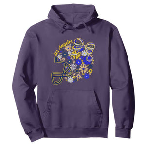 Los Angeles Game Day Sports Fan Hoodie Floral Football Helmet With Bow