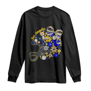 Los Angeles Game Day Sports Fan Long Sleeve Shirt Floral Football Helmet With Bow
