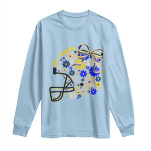 Los Angeles Game Day Sports Fan Long Sleeve Shirt Floral Football Helmet With Bow