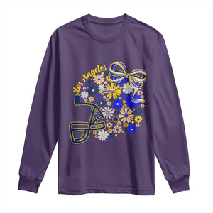 Los Angeles Game Day Sports Fan Long Sleeve Shirt Floral Football Helmet With Bow