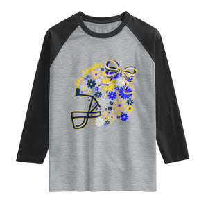 Los Angeles Game Day Sports Fan Raglan Shirt Floral Football Helmet With Bow