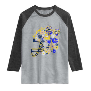 Los Angeles Game Day Sports Fan Raglan Shirt Floral Football Helmet With Bow