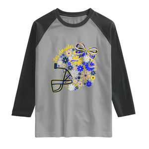 Los Angeles Game Day Sports Fan Raglan Shirt Floral Football Helmet With Bow