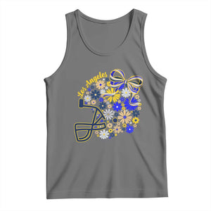 Los Angeles Game Day Sports Fan Tank Top Floral Football Helmet With Bow