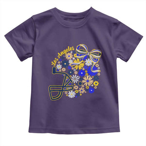 Los Angeles Game Day Sports Fan Toddler T Shirt Floral Football Helmet With Bow