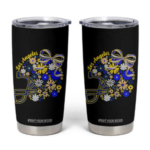 Los Angeles Game Day Sports Fan Tumbler Cup Floral Football Helmet With Bow