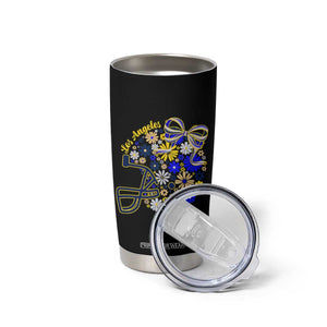 Los Angeles Game Day Sports Fan Tumbler Cup Floral Football Helmet With Bow