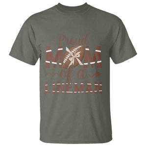 Football Mom Gift T Shirt Proud Mom Of A Lineman TS12 Military Green Print Your Wear