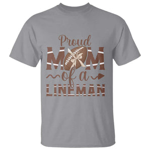 Football Mom Gift T Shirt Proud Mom Of A Lineman TS12 Sport Gray Print Your Wear