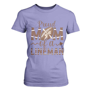 Football Mom Gift T Shirt For Women Proud Mom Of A Lineman TS12 Violet Print Your Wear