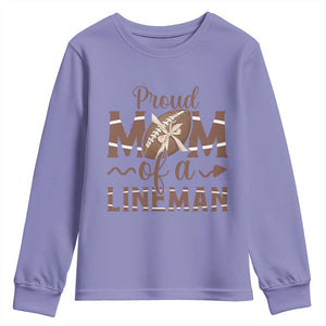 Football Mom Gift Youth Sweatshirt Proud Mom Of A Lineman TS12 Violet Print Your Wear