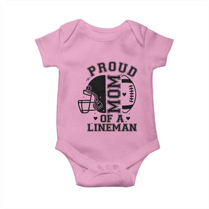 Proud Mom Of A Lineman Baby Onesie Football Fan Gift For Women TS12 Light Pink Print Your Wear