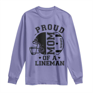 Proud Mom Of A Lineman Long Sleeve Shirt Football Fan Gift For Women TS12 Violet Print Your Wear