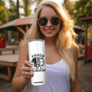 Proud Mom Of A Lineman Skinny Tumbler Football Fan Gift For Women TS12 Print Your Wear