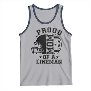 Proud Mom Of A Lineman Tank Top Football Fan Gift For Women TS12 Athletic Heather Navy Print Your Wear