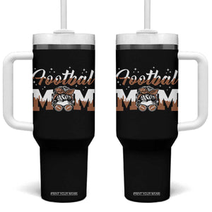 Football Mom Life Tumbler With Handle Sports Fan Gift For Women TS12 One Size: 40 oz Black Print Your Wear