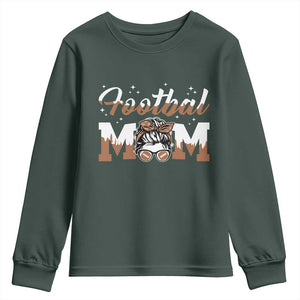 Football Mom Life Youth Sweatshirt Sports Fan Gift For Women TS12 Dark Forest Green Print Your Wear