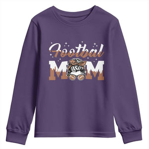 Football Mom Life Youth Sweatshirt Sports Fan Gift For Women TS12 Purple Print Your Wear