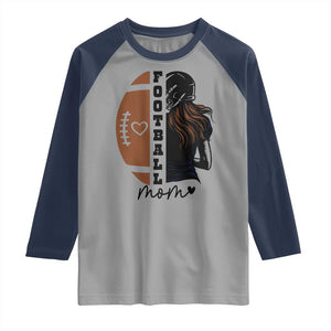 Proud Football Mom Raglan Shirt Game Day Supporter Gift TS12 Sport Gray Navy Print Your Wear