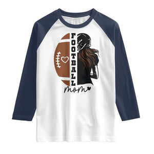 Proud Football Mom Raglan Shirt Game Day Supporter Gift TS12 White Navy Print Your Wear