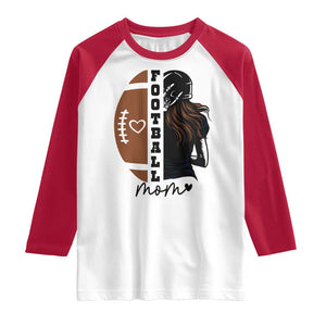 Proud Football Mom Raglan Shirt Game Day Supporter Gift TS12 White Red Print Your Wear