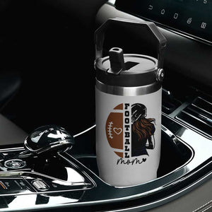 Proud Football Mom Flip Straw Tumbler Game Day Supporter Gift TS12 Print Your Wear