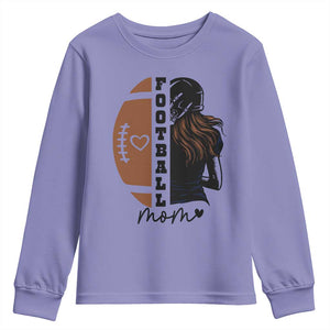 Proud Football Mom Youth Sweatshirt Game Day Supporter Gift TS12 Violet Print Your Wear