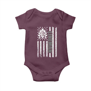 Proud Football Lineman Baby Onesie American Flag Sports Gift TS12 Maroon Print Your Wear