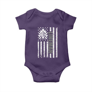 Proud Football Lineman Baby Onesie American Flag Sports Gift TS12 Purple Print Your Wear