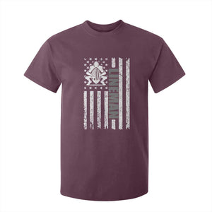 Proud Football Lineman T Shirt For Kid American Flag Sports Gift TS12 Maroon Print Your Wear