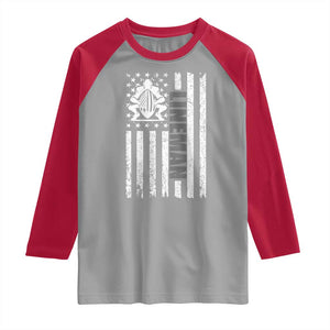 Proud Football Lineman Raglan Shirt American Flag Sports Gift TS12 Sport Gray Red Print Your Wear