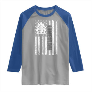 Proud Football Lineman Raglan Shirt American Flag Sports Gift TS12 Sport Gray Royal Print Your Wear