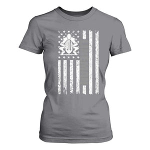 Proud Football Lineman T Shirt For Women American Flag Sports Gift TS12 Charcoal Print Your Wear