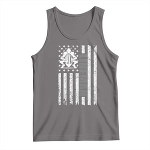 Proud Football Lineman Tank Top American Flag Sports Gift TS12 Deep Heather Print Your Wear
