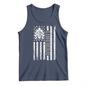 Proud Football Lineman Tank Top American Flag Sports Gift TS12 Navy Print Your Wear
