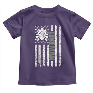 Proud Football Lineman Toddler T Shirt American Flag Sports Gift TS12 Purple Print Your Wear