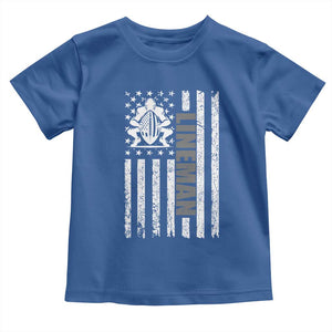 Proud Football Lineman Toddler T Shirt American Flag Sports Gift TS12 Royal Blue Print Your Wear