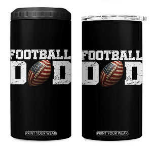Football Dad 4 in 1 Can Cooler Tumbler Sports Fan Gift For Men TS12 One Size: 16 oz Black Print Your Wear