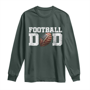 Football Dad Long Sleeve Shirt Sports Fan Gift For Men TS12 Dark Forest Green Print Your Wear