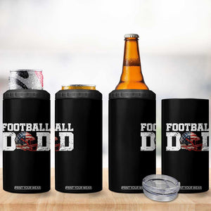 Proud Football Dad 4 in 1 Can Cooler Tumbler Funny Sports Fan Gift TS12 Print Your Wear