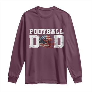 Proud Football Dad Long Sleeve Shirt Funny Sports Fan Gift TS12 Maroon Print Your Wear